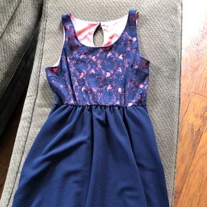 Navy and pink dress
